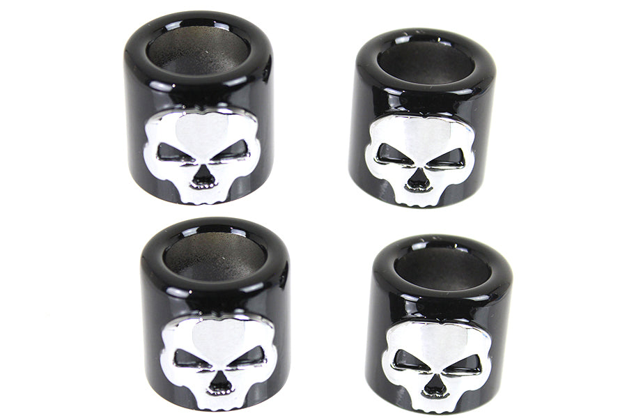 Pushrod Cover Cup Set Chrome with Skull Design(SET)