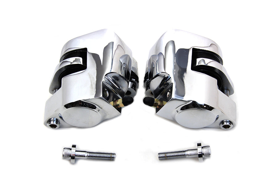 Chrome Front 1 Piston Caliper Set with Brake Pads(SET)