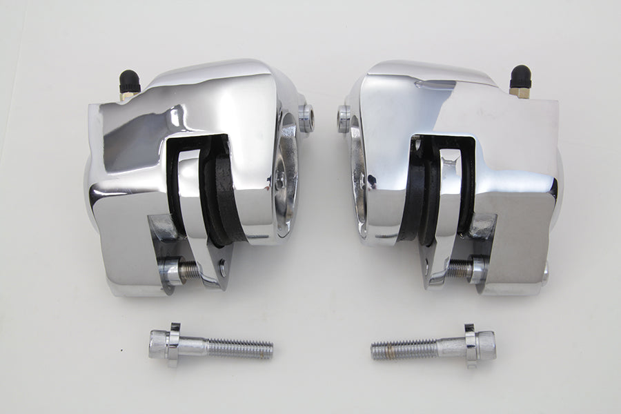 Chrome Front 1 Piston Caliper Set with Brake Pads(SET)