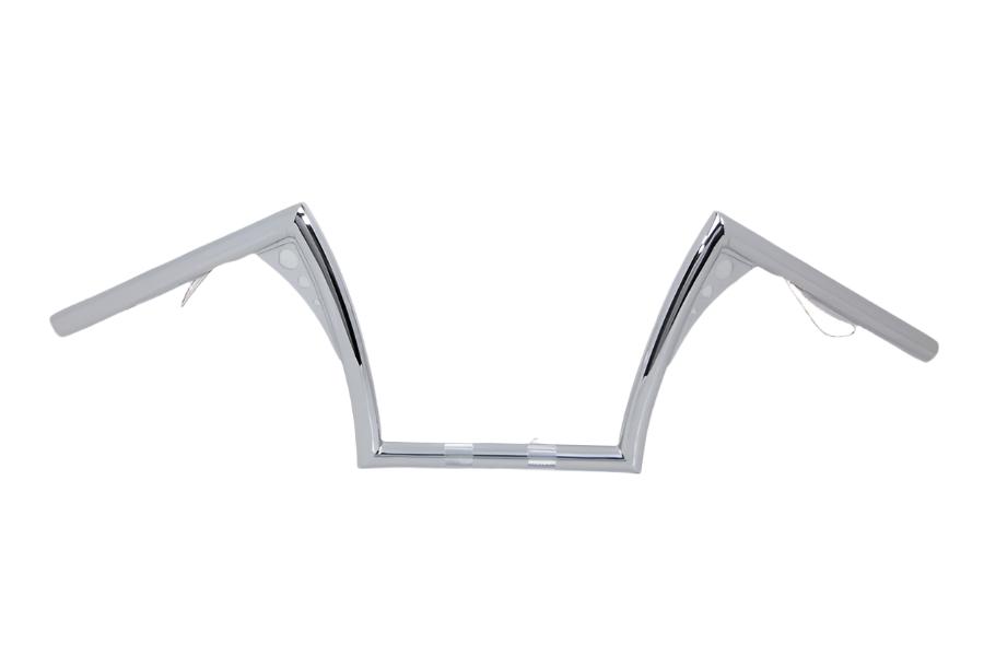 10" Chrome Z-Bar Handlebar with Wiring Indents and Holes