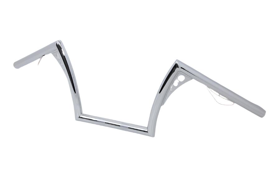 10" Chrome Z-Bar Handlebar with Wiring Indents and Holes
