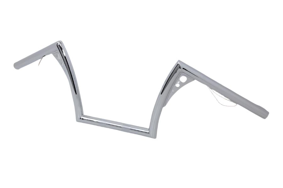 10" Chrome Z-Bar Handlebar with Wiring Indents and Holes