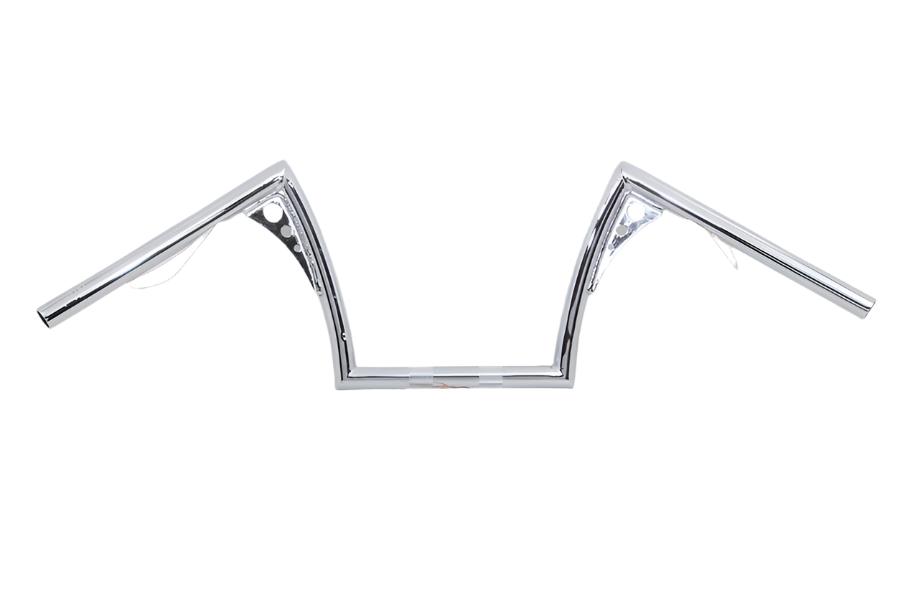 10" Chrome Z-Bar Handlebar with Wiring Indents and Holes