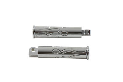 Chrome Flame Style Footpeg Set(SET)