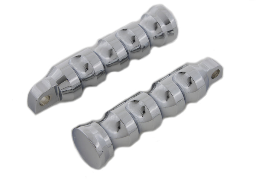 Chrome Contour Grooved Footpeg Set(SET)