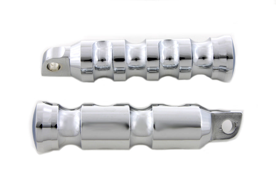 Chrome Contour Grooved Footpeg Set(SET)