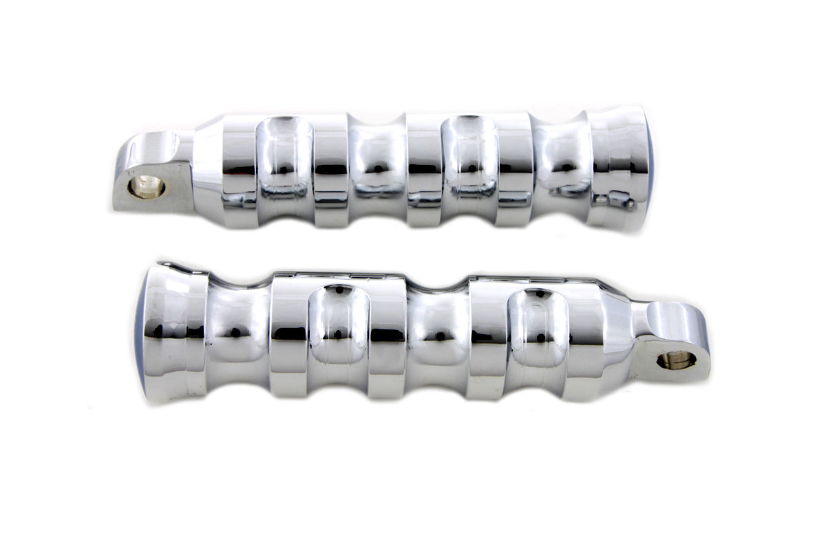 Chrome Contour Grooved Footpeg Set(SET)