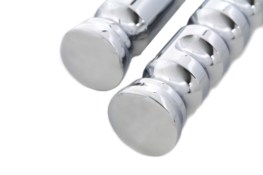 Chrome Contour Grooved Footpeg Set(SET)
