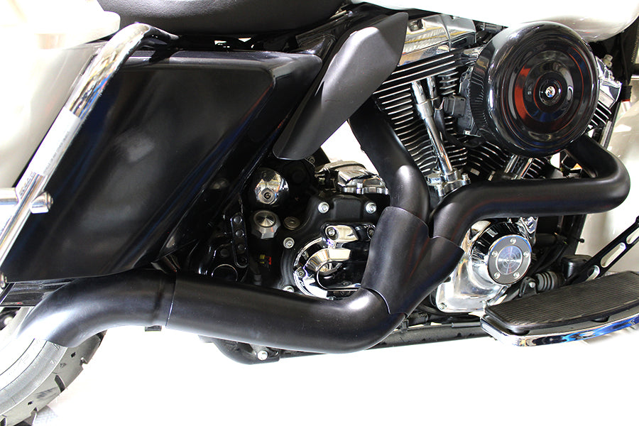 2 into 1 Exhaust Header Set Black(SET)