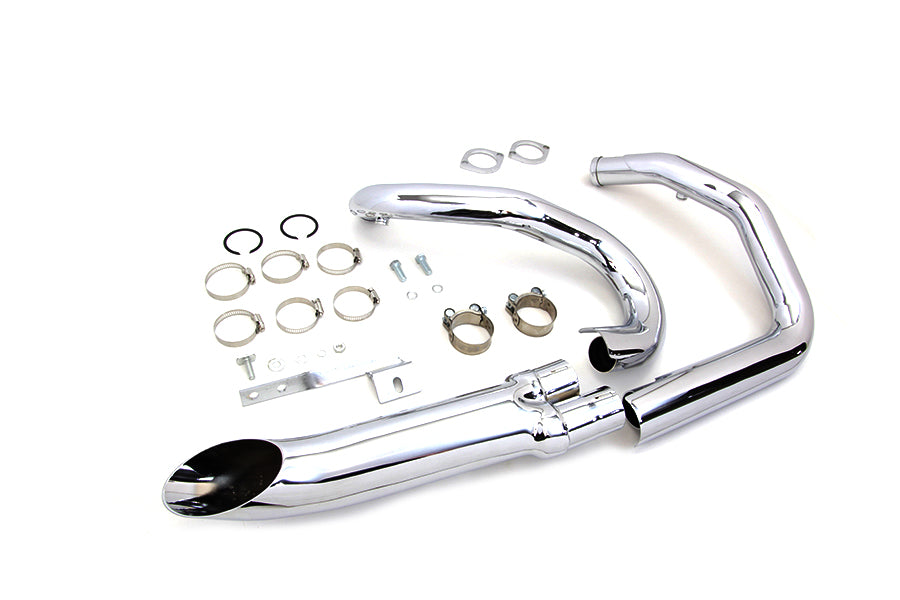 Wyatt Gatling 2 into 1 Exhaust Header Set Chrome(SET)