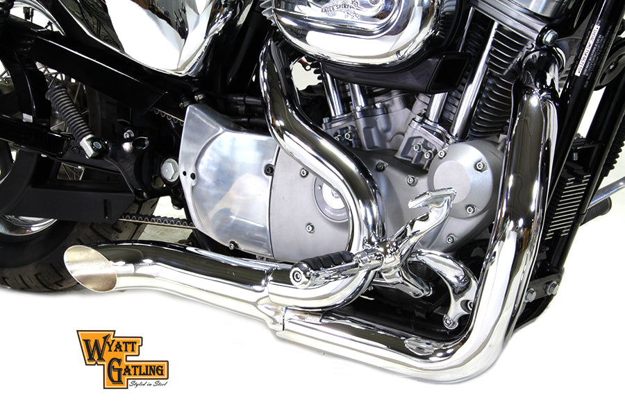 Wyatt Gatling 1-3/4 2 into 1 Exhaust Header Set Chrome(SET)
