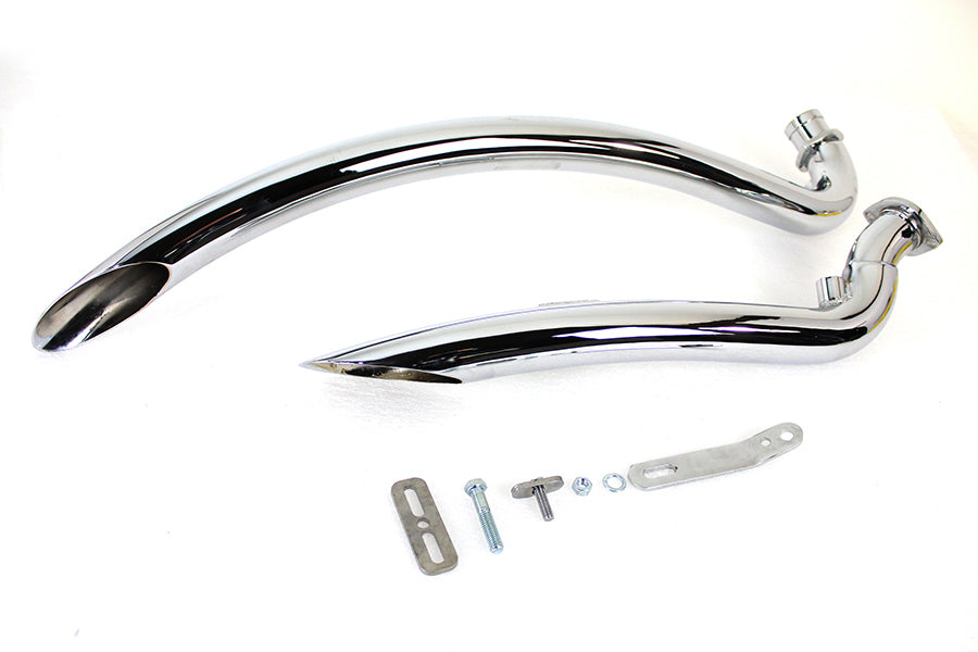 Curved Radius Exhaust Header Set Chrome(SET)