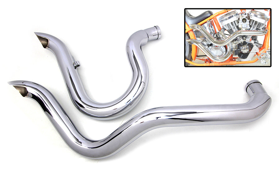 Exhaust Drag Pipe Set Slash Cut(SET)