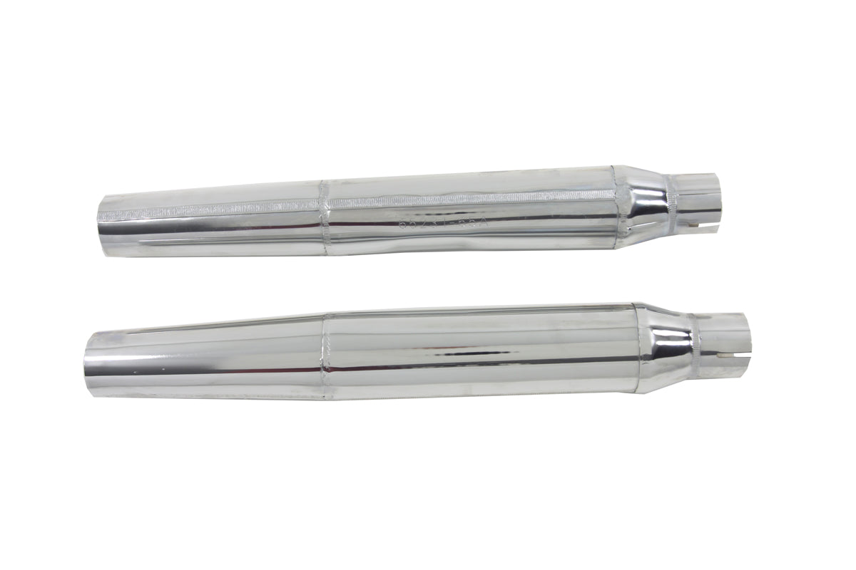 Replica Tapered Muffler Embossed Chrome(SET)