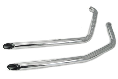 Exhaust Drag Pipe Set with Black Slash Tips(SET)