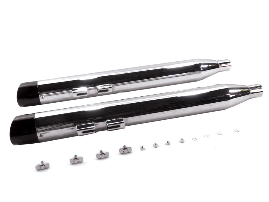 Chrome Muffler Set with Slash Cut End Tips(SET)