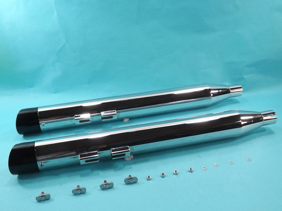 Chrome Muffler Set with Slash Cut End Tips(SET)