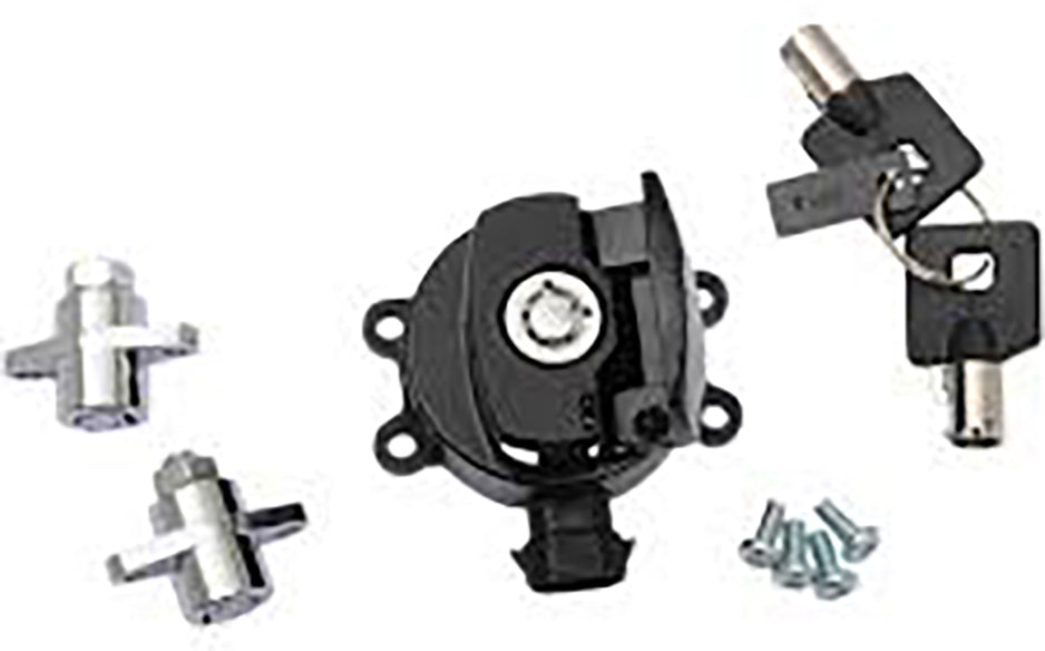 Side Hinge Ignition Switch and Saddlebag Lock Kit Black(KIT)