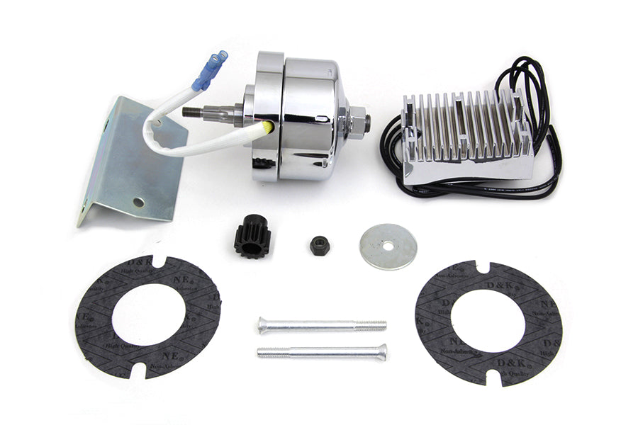 Chrome 12 Volt Alternator Generator Conversion Kit(KIT)