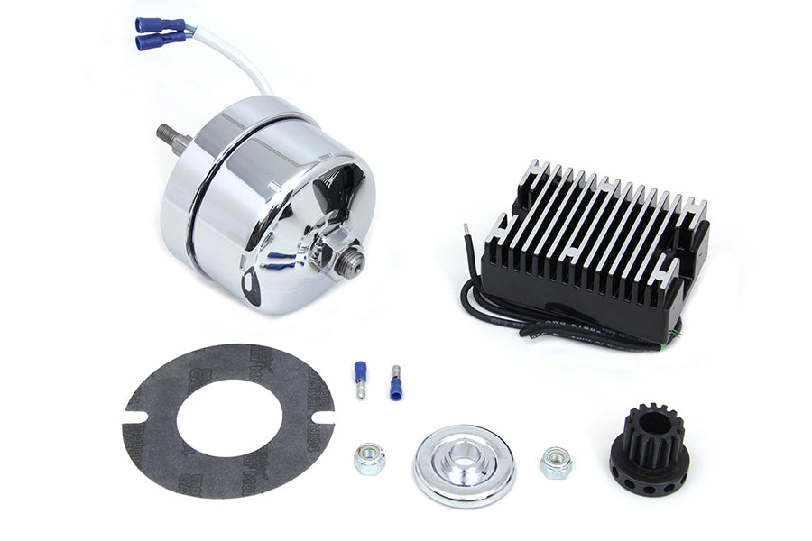 Chrome 12 Volt Alternator Generator Conversion Kit(KIT)