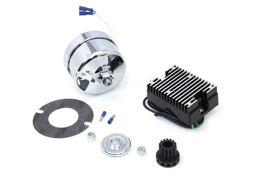 Chrome 12 Volt Alternator Generator Conversion Kit(KIT)