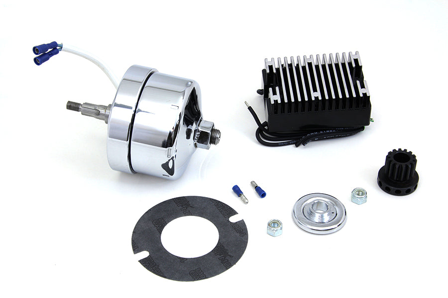 Chrome 12 Volt Alternator Generator Conversion Kit(KIT)