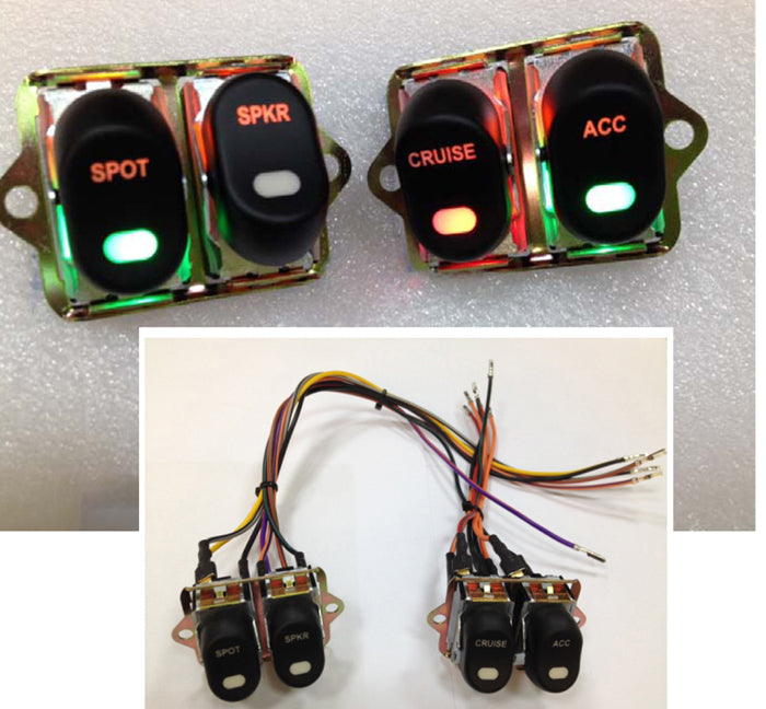 Rocker Style LED Fairing Switch Kit Black(KIT)