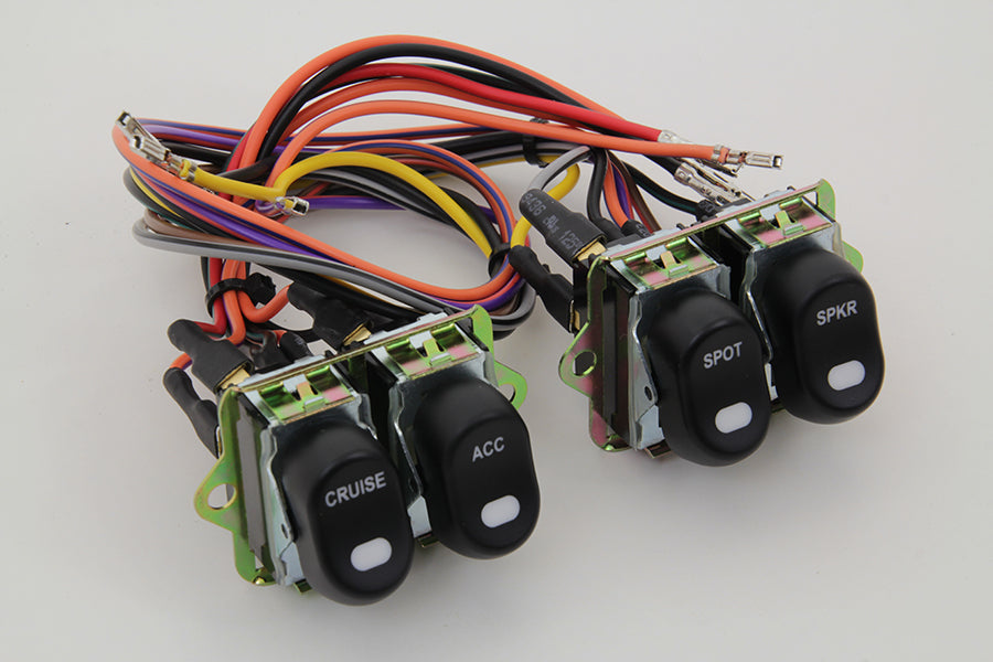 Rocker Style LED Fairing Switch Kit Black(KIT)
