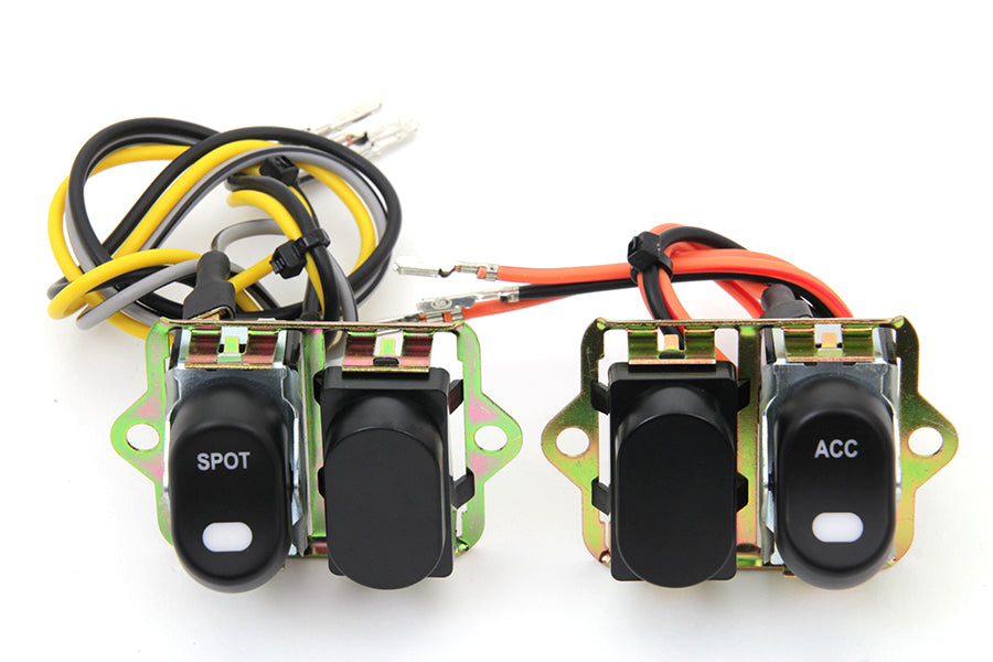 Rocker Style LED Fairing Switch Kit Black(KIT)