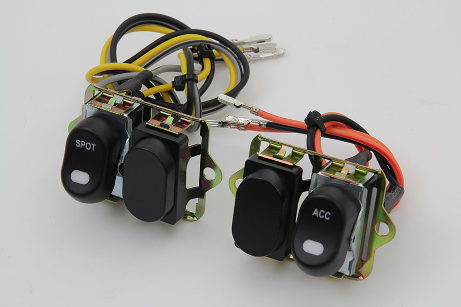 Rocker Style LED Fairing Switch Kit Black(KIT)