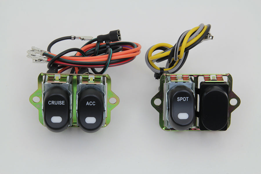 Rocker Style LED Fairing Switch Kit Black(KIT)