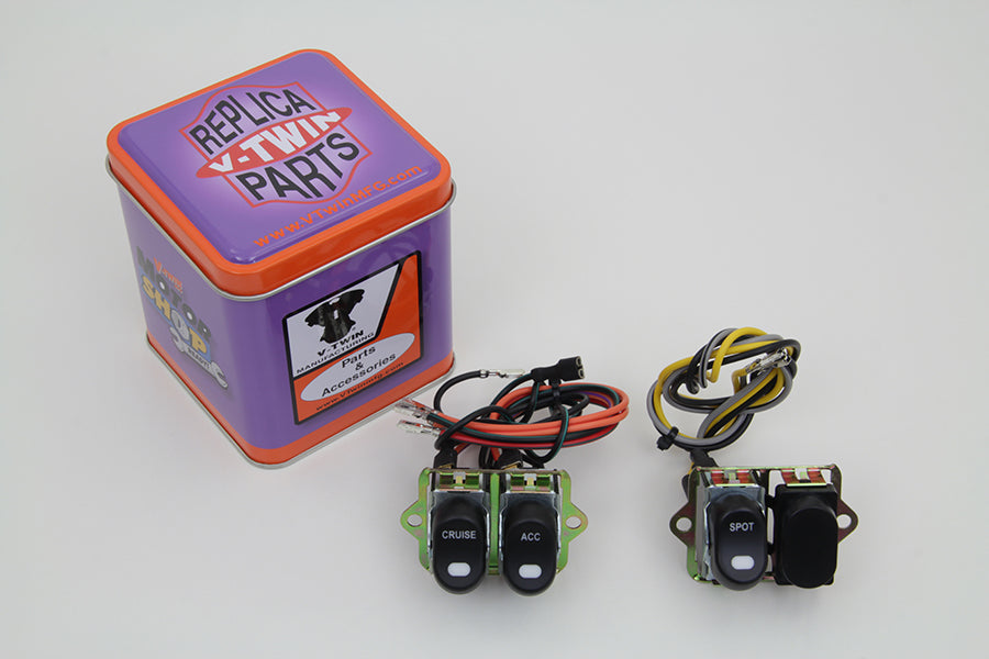 Rocker Style LED Fairing Switch Kit Black(KIT)