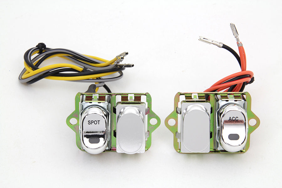 Rocker Style LED Fairing Switch Kit Chrome(KIT)
