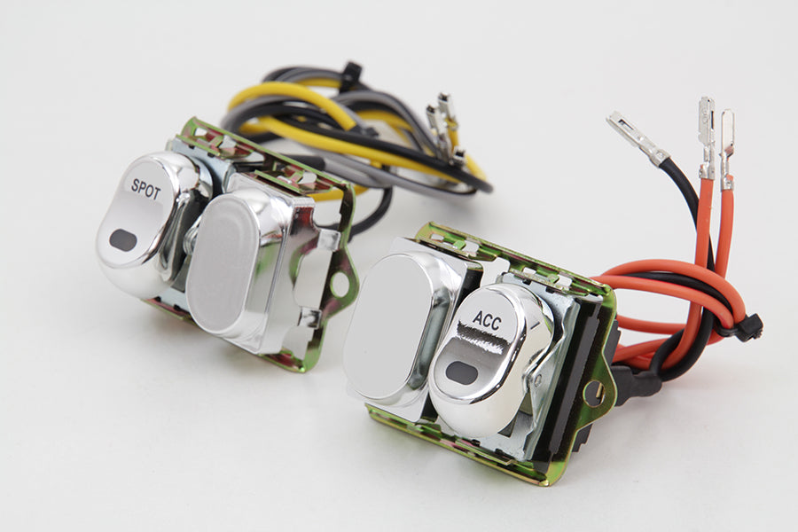 Rocker Style LED Fairing Switch Kit Chrome(KIT)