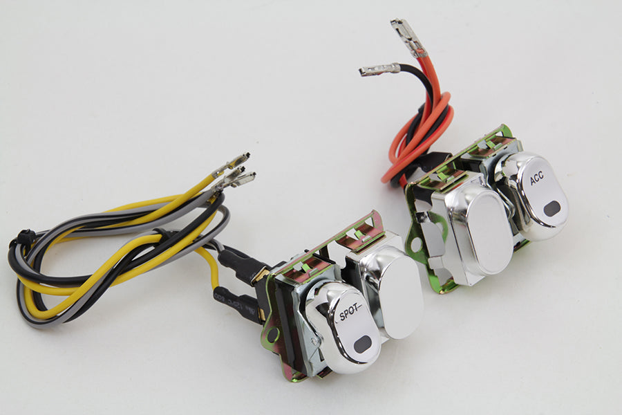 Rocker Style LED Fairing Switch Kit Chrome(KIT)