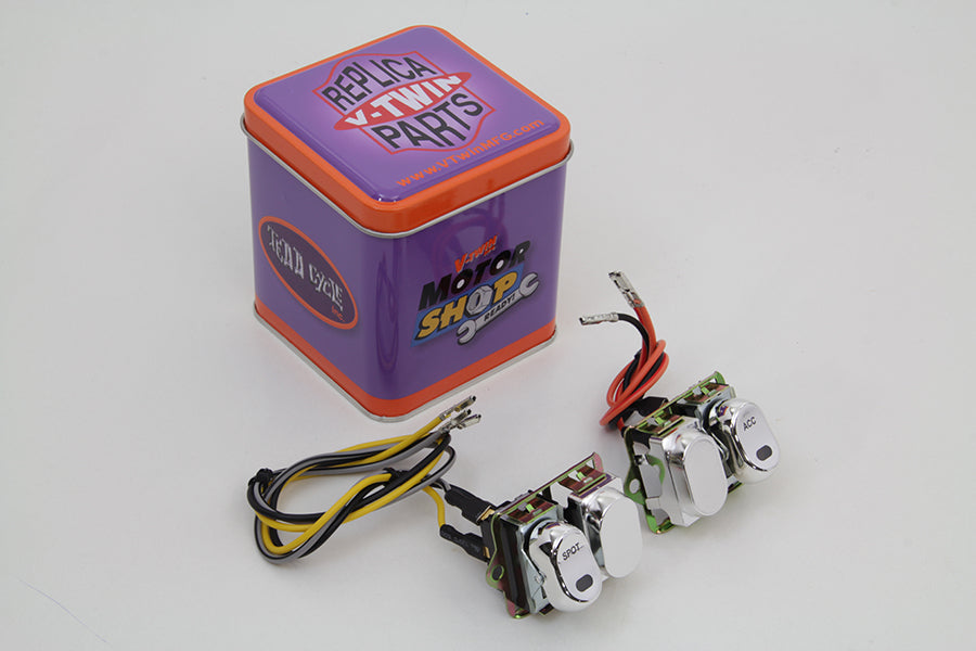 Rocker Style LED Fairing Switch Kit Chrome(KIT)