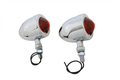 Chrome Red Marker Lamp Set With Single Stem(SET)