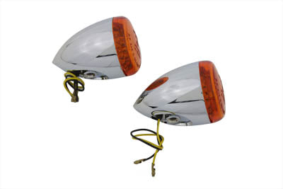 Chrome Torpedo Bullet LED Turn Signal Rear(SET)