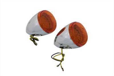 Chrome Torpedo Bullet LED Turn Signal Rear(SET)