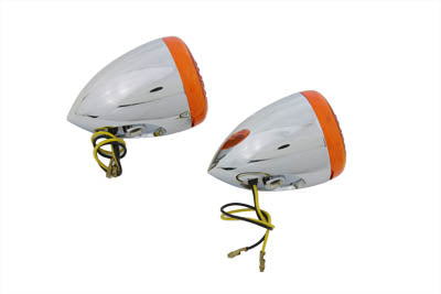 Chrome Torpedo Bullet LED Turn Signal Rear(SET)