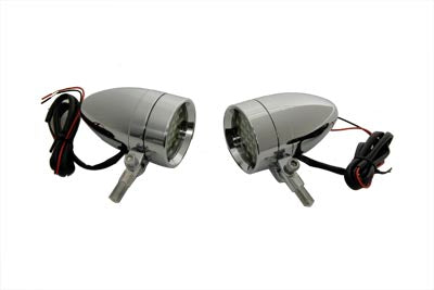 Chrome Bullet Marker Lamp Set with Amber LEDs(SET)