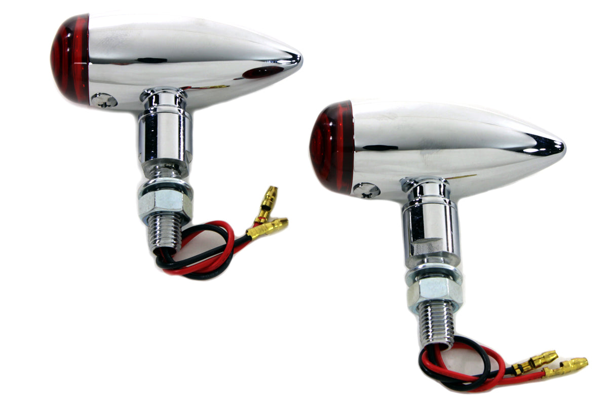 Mini LED Bullet Red Lens Marker Lamp Set(SET)