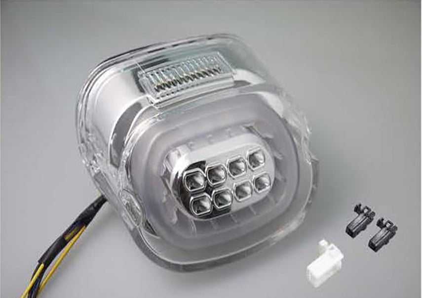 Chrome Lens Tail Lamp with LED Turn Signals(EA)