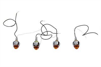Bullet Style Krommet Marker Lamp Stud Amber(SET)