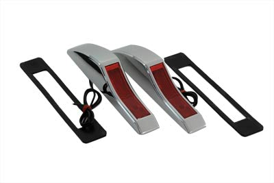 Chrome Marker Lamp Set with Red Lens(SET)