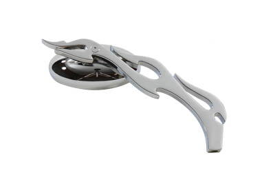 Chrome Oval Mirror with Billet Flame Stem(EA)