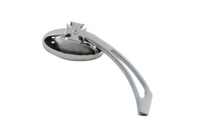Chrome Oval Mirror with Billet Slotted Stem(EA)