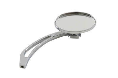 Chrome Oval Mirror with Billet Slotted Stem(EA)