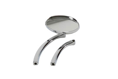 Chrome Oval Mirror with Solid Billet Stem(EA)