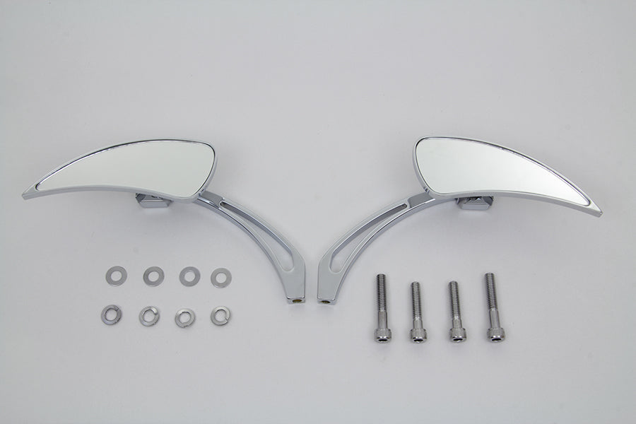 Chrome Tear Drop Mirror Set with Billet Cross Head Stem(SET)